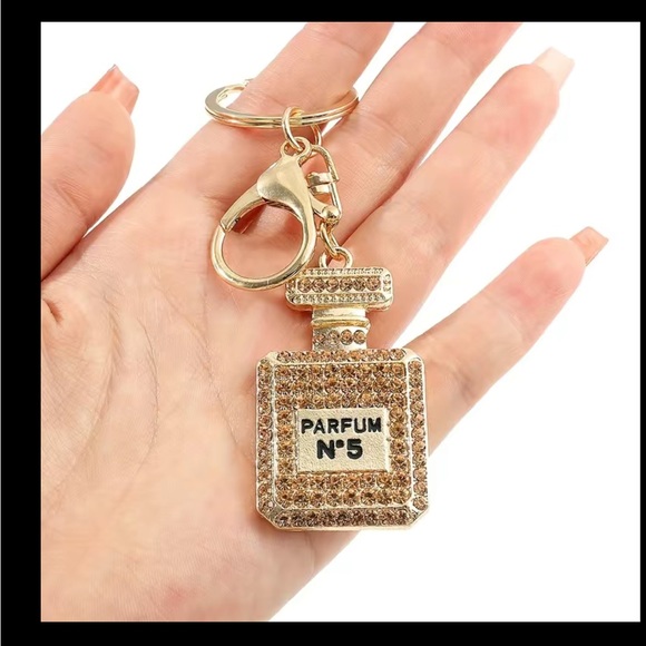 BAG CHARM Perfume Clear Crystal Rhinestones - Picture 4 of 7